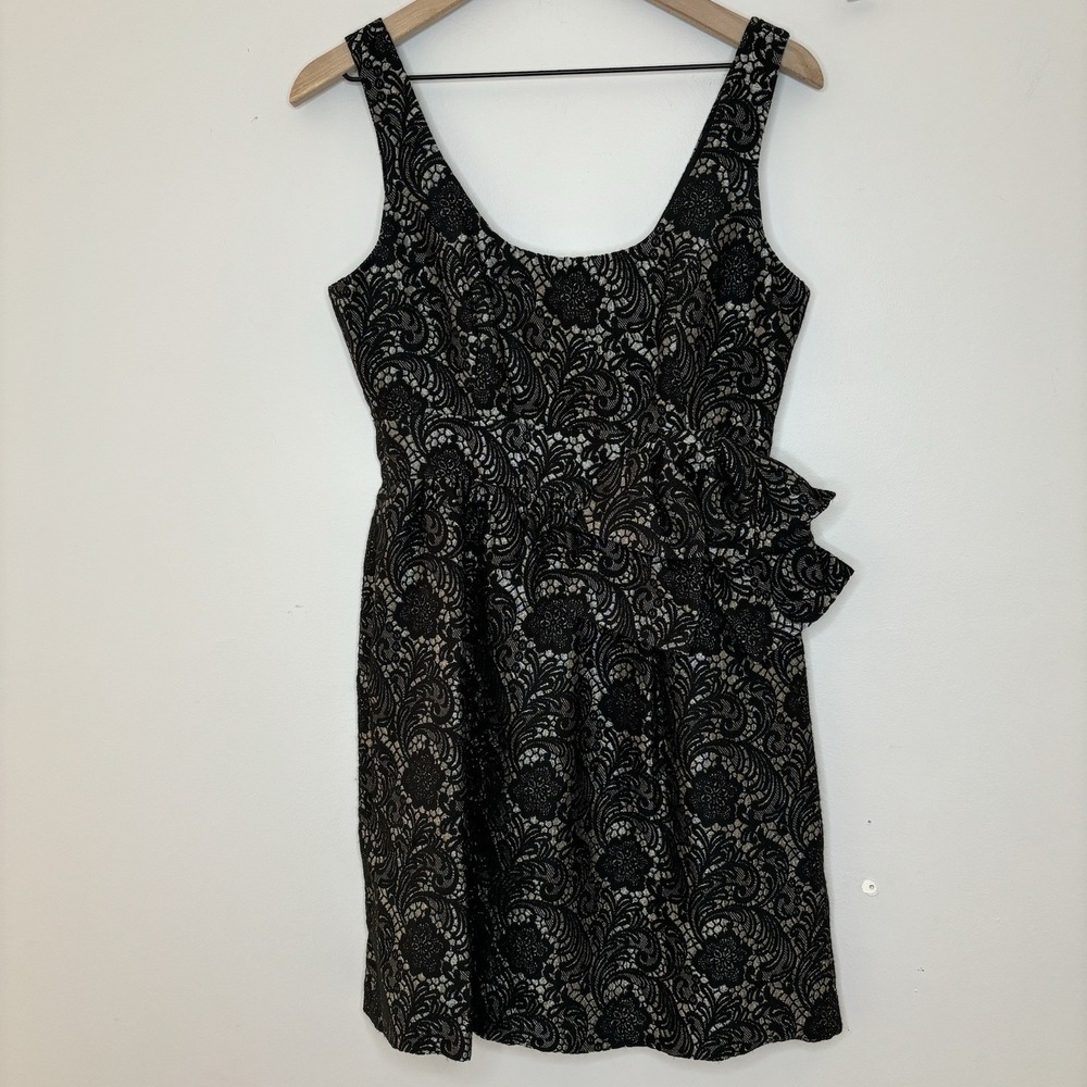Tibi Cocktail Dress Black 4 Jacquard Bow Party Whimsigoth Feminine Dark Fairy